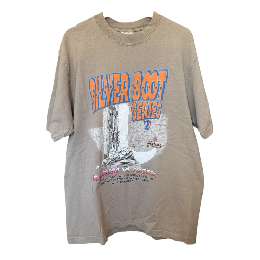 Shaka Wear Houston Astros Texas Rangers MLB Silver Boot Series Shirt Mens Large